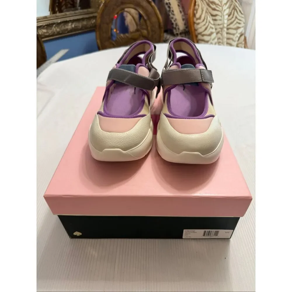 Kate Spade Cloud Cutout Tutu Pink Iris Bloom Sneakers Shoes Size 8.5 8 1/2 B New